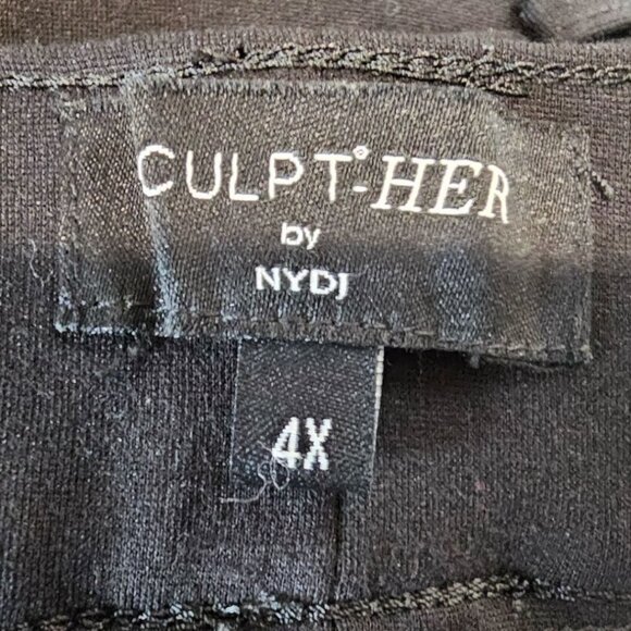 NYDJ Womens Plus Size 4X Pull On Flared Black Trouser‎ Pants NWT - Picture 6 of 13